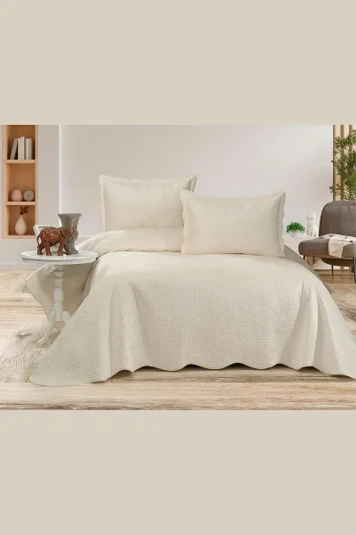 Krem 250x260 cm Bella Home Çift Kişilik Summer Dream Yatak Örtüsü 334706