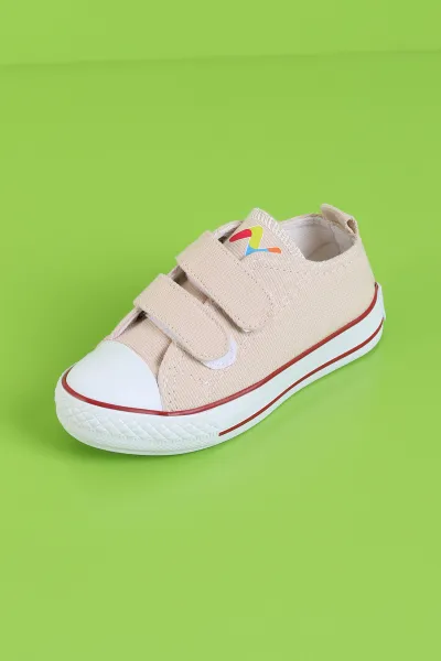 Krem (26-30 Patik) Keten Çift Cırtlı Unisex Çocuk Ayakkabı 276142