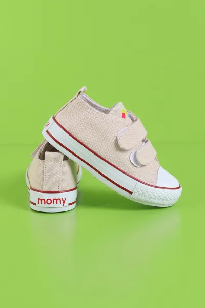 Krem (26-30 Patik) Keten Çift Cırtlı Unisex Çocuk Ayakkabı 276142