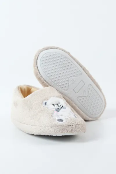 Krem ( 29 - 34 ) Peluş Figürlü Çocuk Panduf 496296
