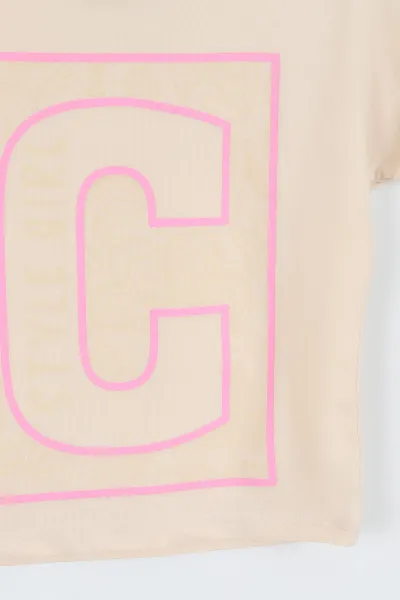Krem (3-12 Yaş) Style Girl Baskılı   Kısa Kol   Kız Çocuk Tişört 354312