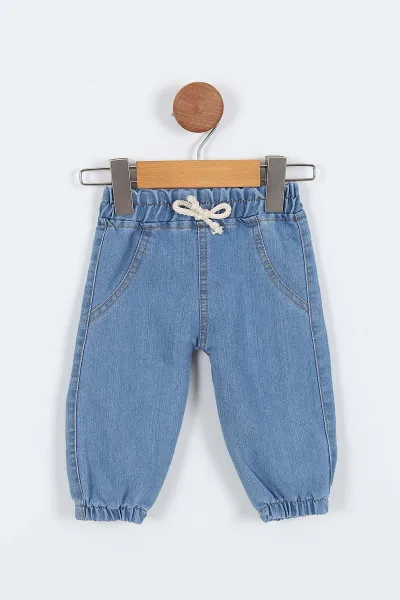 Krem (3-18 Ay)Cool Süzene Nakışlı Kot Pantolonlu Erkek Bebek Takım 316156