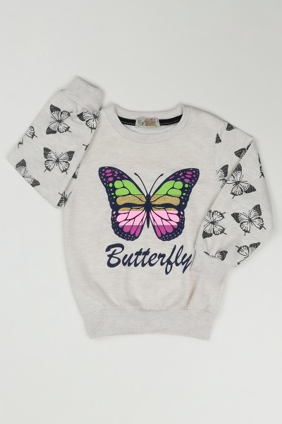 krem-3-12-yas-kelebek-baskili-kiz-cocuk-sweatshirt-84889
