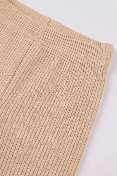Krem (3-8 Yaş) Büyük Kalp Baskılı 2 İp Sweatli Fitilii İspanyol Taytlı Kız Çocuk  Takım 484938