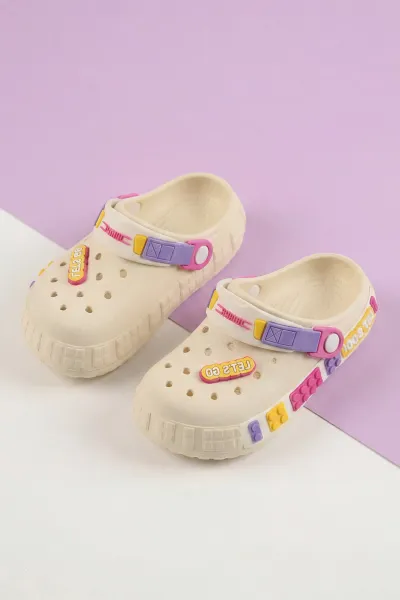 Krem ( 31 - 35 ) Figürlü Kız Çocuk Sandalet 462454