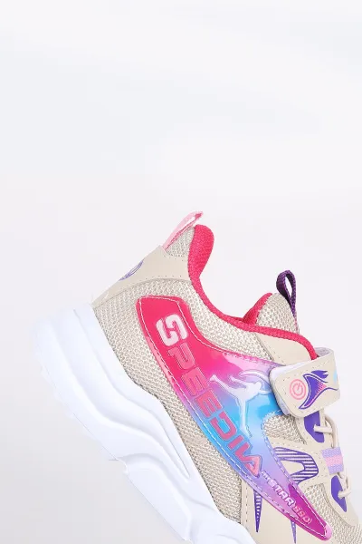 Krem (31-35 Filet)Kalın Taban Cırtlı Çocuk Spor Ayakkabı 346778