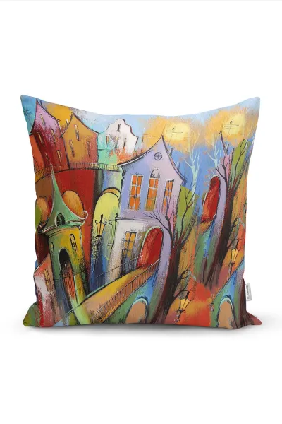 43x43 Dijital Baskılı Fermuarlı Modern Kırlent Kılıfı 272412