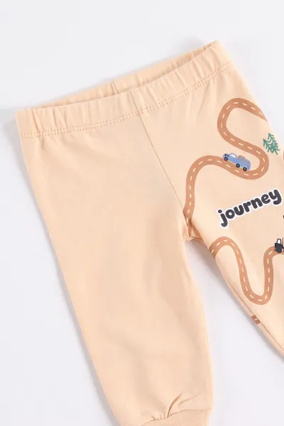 Krem (6-18  Ay)  Journey Baskılı 2 İp Erkek Bebek  Takım 495571