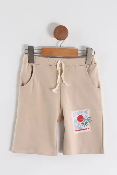 Krem (6-9 Yaş) Sunshine Baskılı Erkek Çocuk Takım 464911