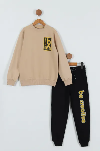 krem-8-12-yas-on-arka-baskili-erkek-cocuk-takim-288874