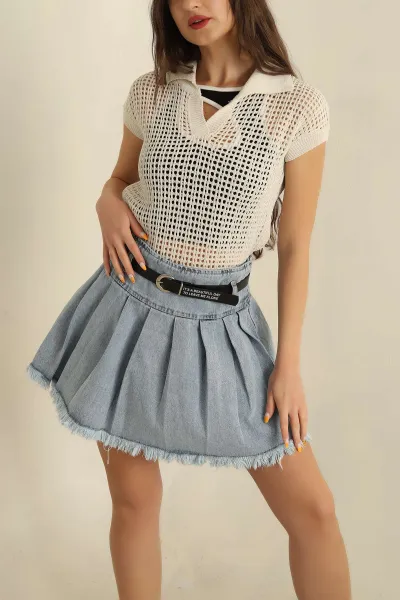 Krem Ajurlu Triko Bluz 266515