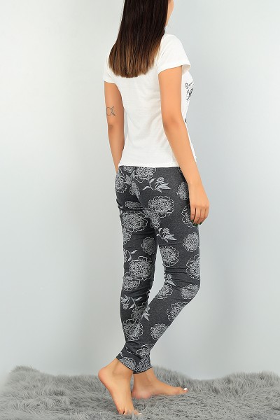 Krem Baskılı Bayan Pijama Takımı 73482