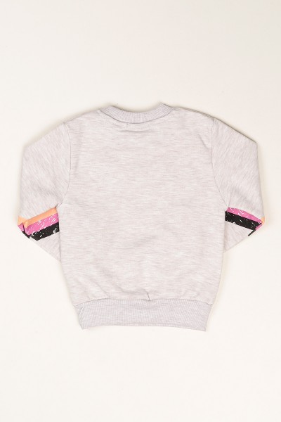 Krem Baskılı İçi Şardonlu Kız Çocuk Sweat 79468
