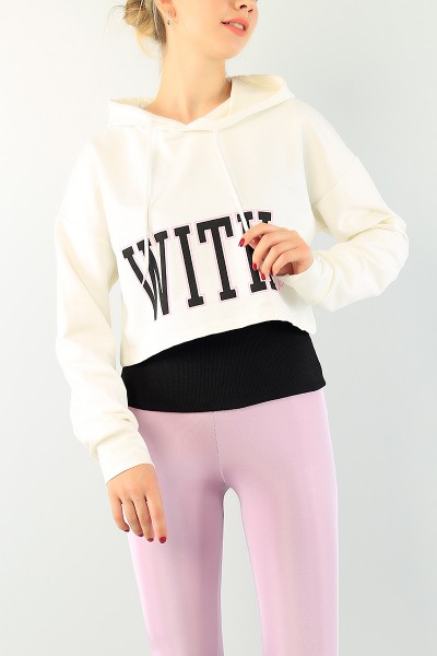 Krem Baskılı Sweat Askılı Atlet Bayan Takım 74940