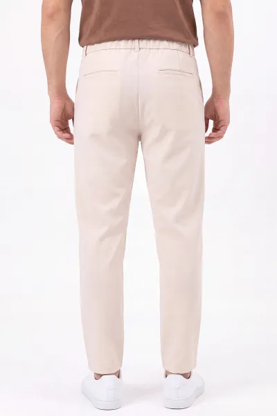 Krem Beli Lastikli Double Kumaş Erkek Pantolon 472194