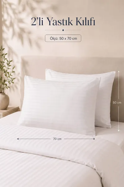Krem Bella Home 50x70 Cm 2'li Saten Yastık Kılıfı 474141