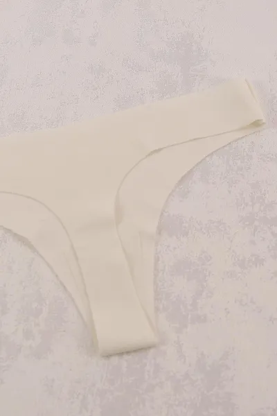 Krem CH0610 Basic Klasik Lazer Kesim Kadın Tanga Külot 416117