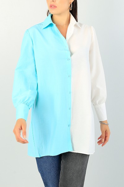 Krem Çift Renk Poplin Tunik 71870