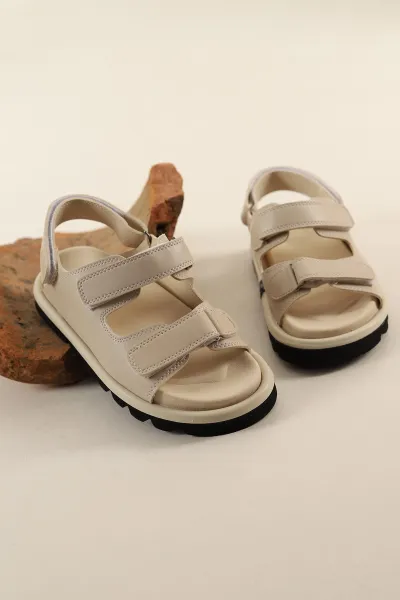 Krem Cırt Cırtlı Kadın Sandalet 281097