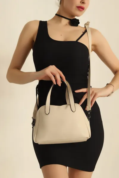 Krem D Model Ayarlanabilir Askılı El ve Omuz Çantası 253411