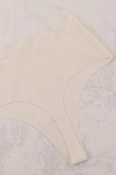 Krem Dantel İşlemeli Kadın Külot 416055