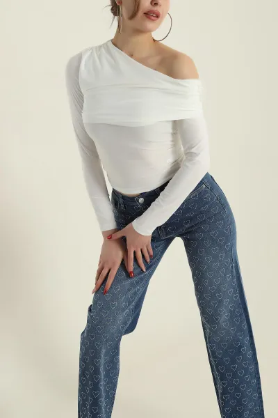 Krem Drapeli Sendy Kadın Bluz 425998