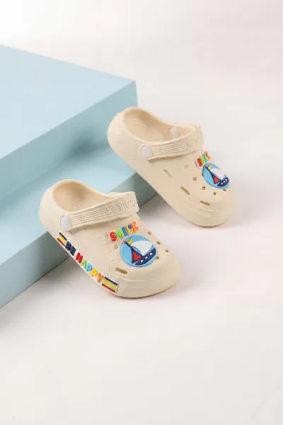 Krem Figürlü Erkek Çocuk Sandalet 462450