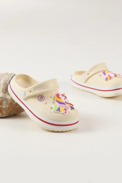Krem Figürlü Kız Çocuk Sandalet 462428