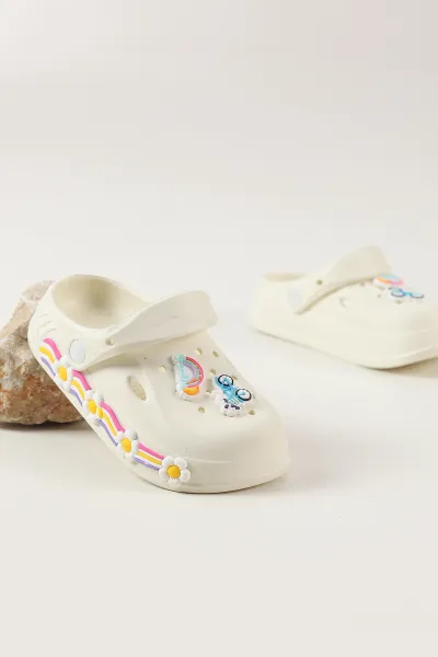 Krem Figürlü Kız Çocuk Sandalet 462446