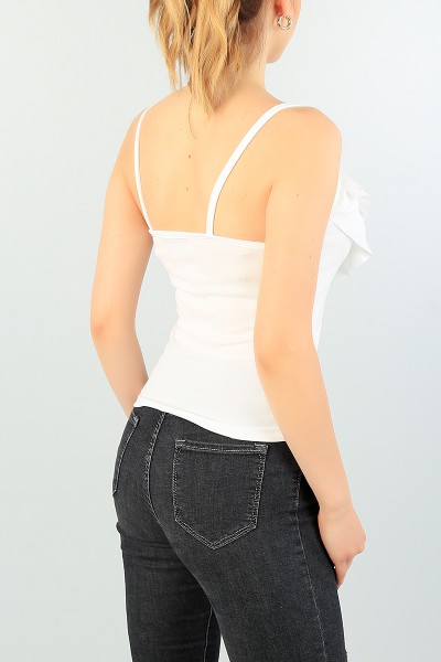 Ekru Fırfır Tasarım Bluz 68580