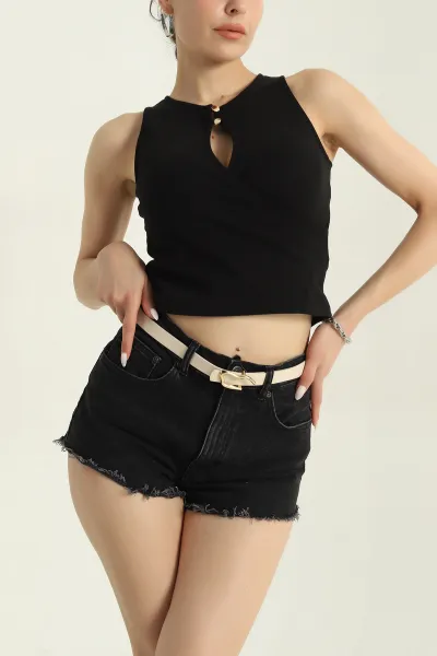Krem Gold Tokalı İnce Kadın Kemer 376796