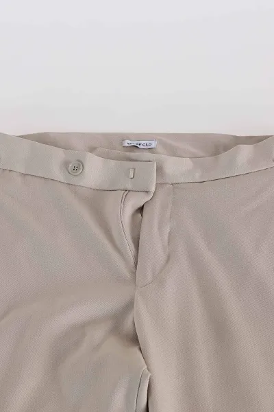 Krem Havuç Kesim Yüksek Bel Yanları Tokalı Duble Paça Erkek Pantolon 397796