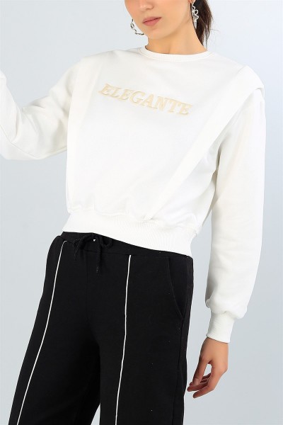 Krem İçi Şardonlu Bayan Sweat 44182