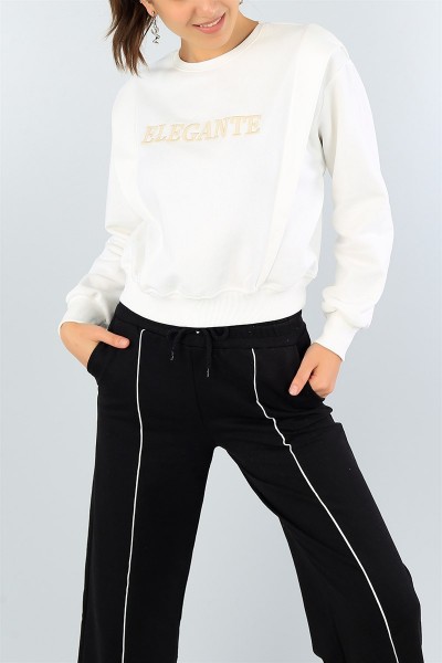 Krem İçi Şardonlu Bayan Sweat 44182