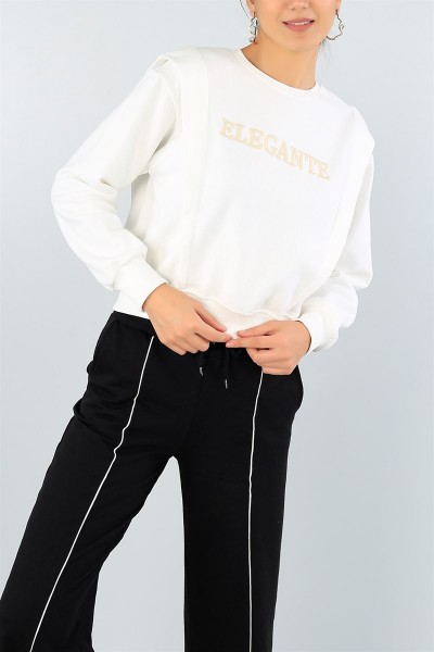 Krem İçi Şardonlu Bayan Sweat 44182