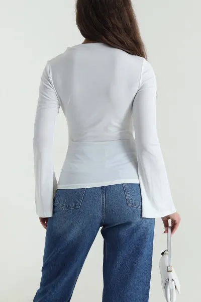 Krem İspanyol Kol Sandy Kadın Bluz 488851