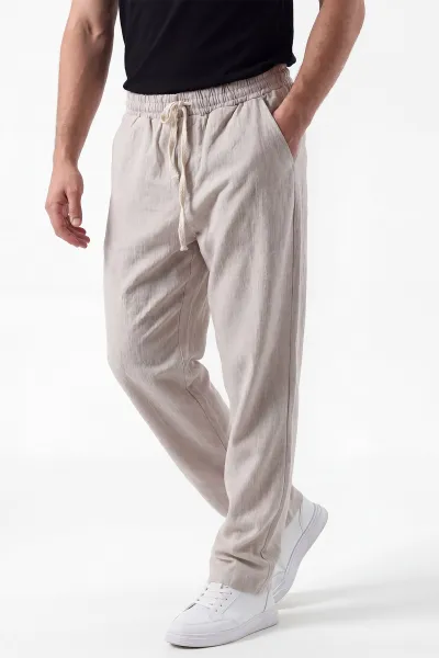 krem-keten-belden-baglamali-erkek-pantolon-442088