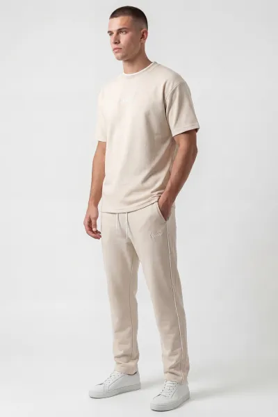 Krem Pike Kumaş Owersize Erkek İkili Takım 442119