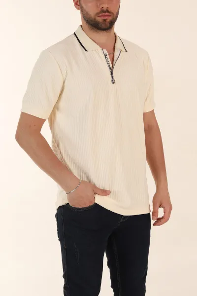 krem-relaxed-fit-cizgili-fermuarli-polo-yaka-erkek-tisort-370338
