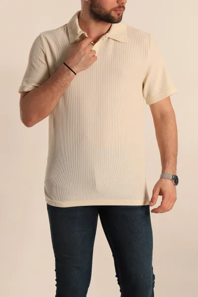 krem-relaxed-fit-fitilli-doku-polo-yaka-erkek-tisort-268863