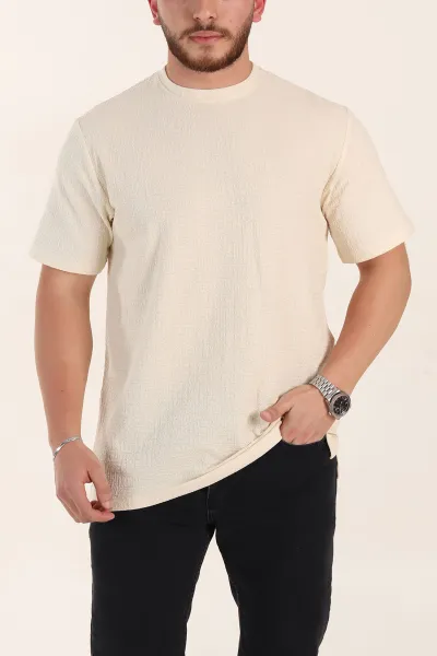 krem-relaxed-fit-kabartma-desenli-basic-erkek-tisort-358107