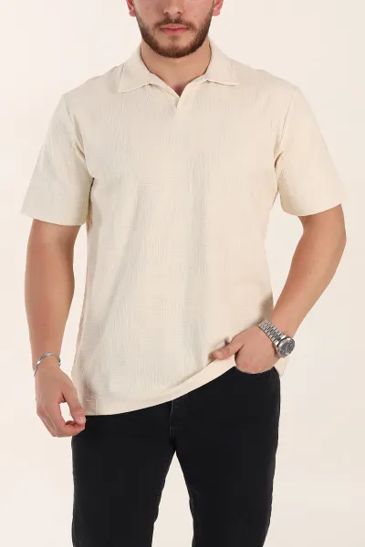 krem-relaxed-fit-kabartma-desenli-patli-polo-yaka-erkek-tisort-358099