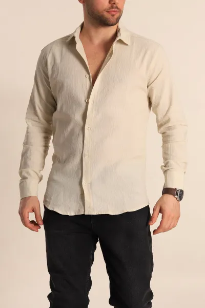 krem-relaxed-fit-kirinkil-keten-erkek-gomlek-256991