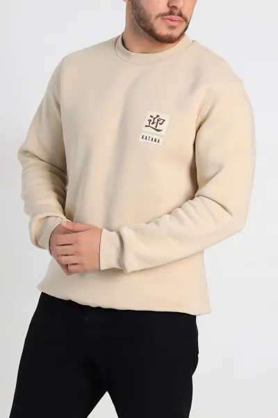 krem-relaxed-fit-uc-ip-sardonlu-kabartma-detayli-erkek-sweatshirt-309878