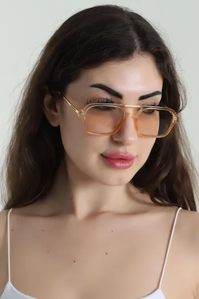 Krem Retro Unisex Güneş Gözlüğü (Kutulu) 454197