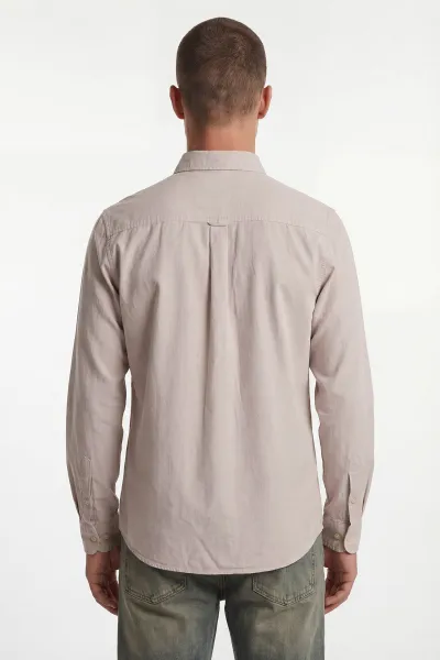 Krem Şambre Kumaş Relaxed Fit Erkek Gömlek 435908