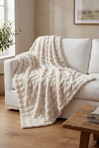 Krem Sarar 175x215 Cm Bubble Koltuk Örtüsü 446496