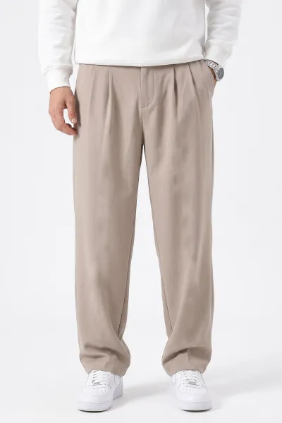 Krem Sidney Kumaş Baggy Cep Detaylı Erkek Pantolon 498875