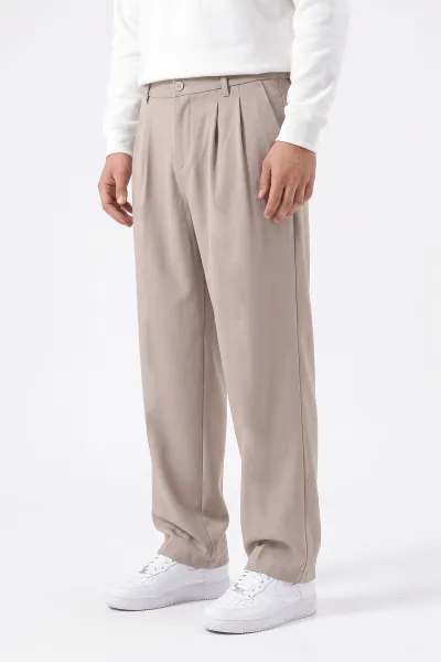 Krem Sidney Kumaş Baggy Cep Detaylı Erkek Pantolon 498875