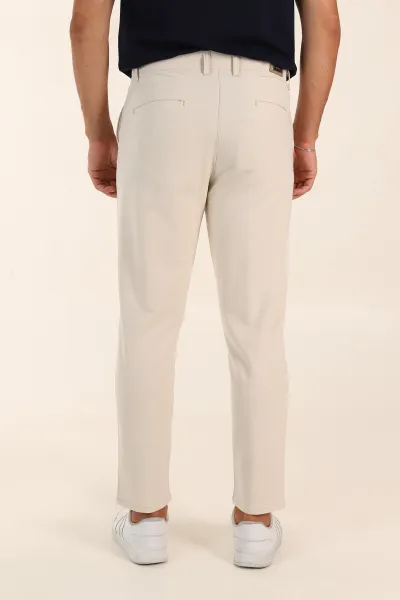 Krem Slim Fit Erkek Kumaş Pantolon 391135